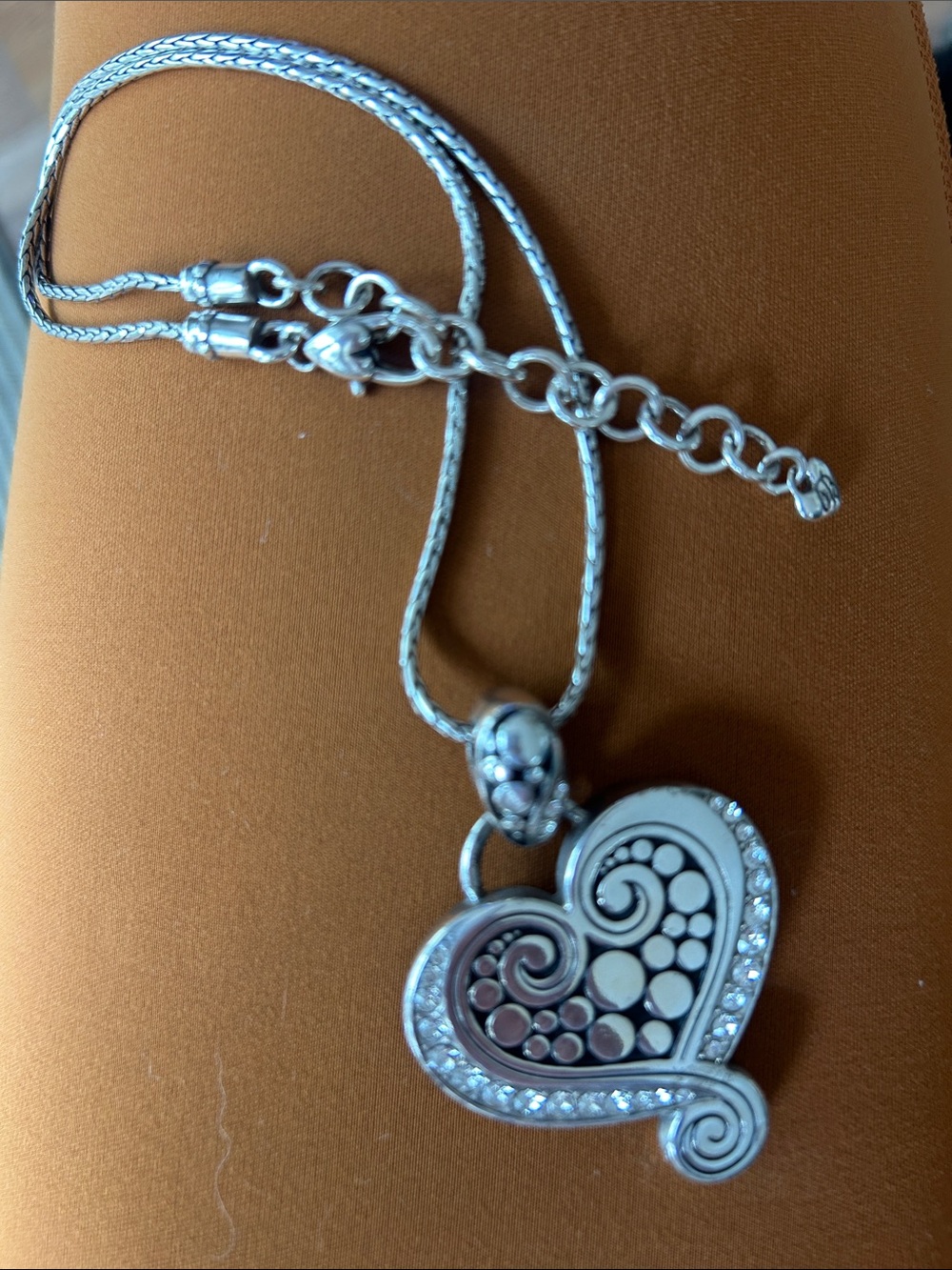 Brighton Pop Heart Silver Crystal Pendant Necklace Retired